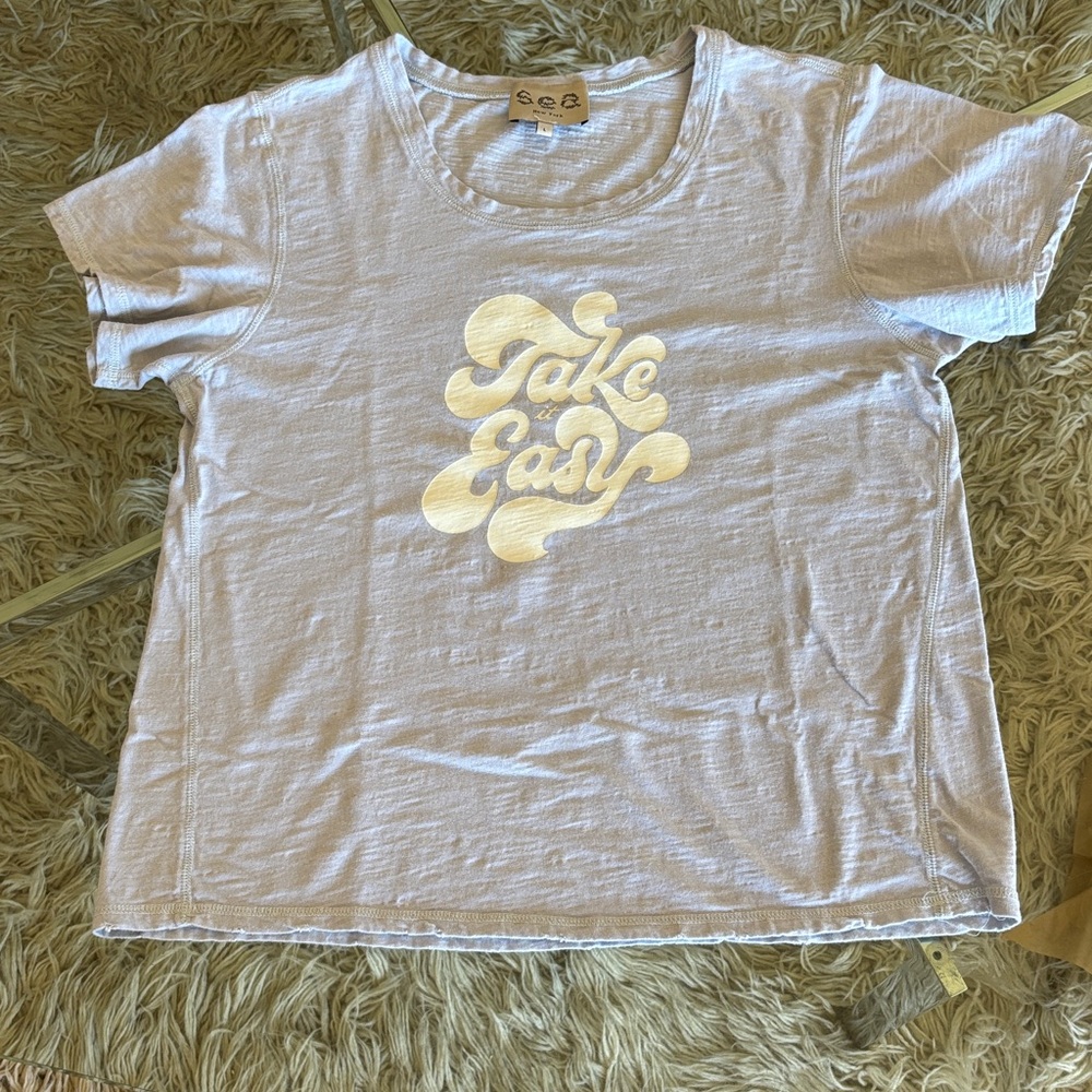Sea NY Pale Blue Take it Easy Graphic T-Shirt L